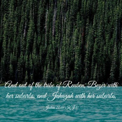 Picture 03 - Joshua 21:36 KJV - And out of the tribe of Reuben, Bezer with her - Bible Verse Picture