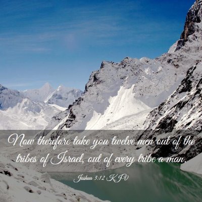 Picture 03 - Joshua 3:12 KJV - Now therefore take you twelve men out of the - Bible Verse Picture