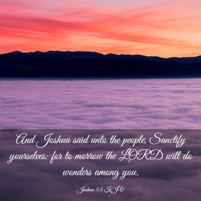 Picture 03 - Joshua 3:5 KJV - And Joshua said unto the people, Sanctify - Bible Verse Picture