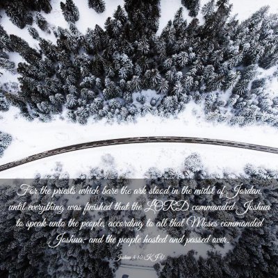 Picture 03 - Joshua 4:10 KJV - For the priests which bare the ark stood in the - Bible Verse Picture