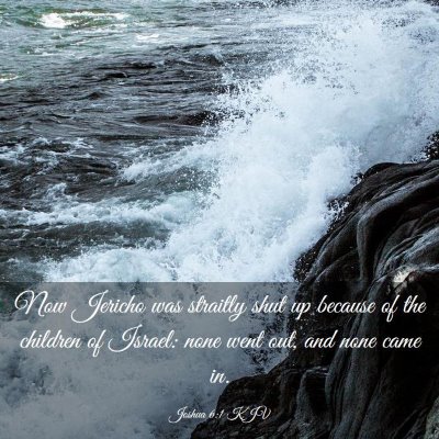 Picture 03 - Joshua 6:1 KJV - Now Jericho was straitly shut up because of the - Bible Verse Picture