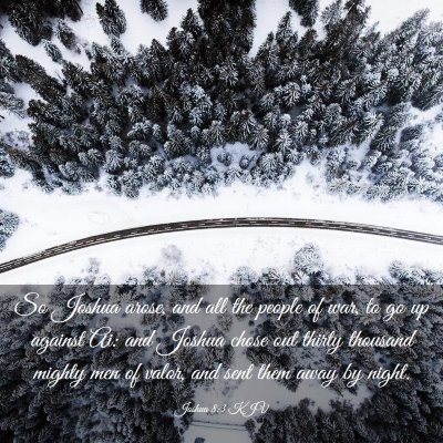 Picture 03 - Joshua 8:3 KJV - So Joshua arose, and all the people of war, to go - Bible Verse Picture
