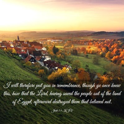 Picture 03 - Jude 1:5 KJV - I will therefore put you in remembrance, though - Bible Verse Picture