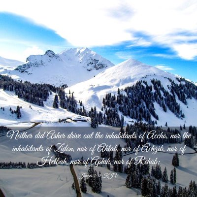 Picture 03 - Judges 1:31 KJV - Neither did Asher drive out the inhabitants of - Bible Verse Picture