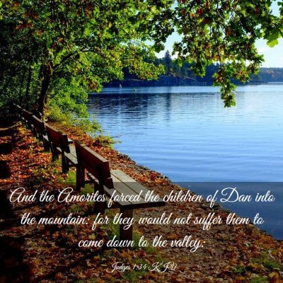 Picture 03 - Judges 1:34 KJV - And the Amorites forced the children of Dan into - Bible Verse Picture