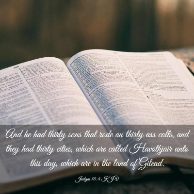 Picture 03 - Judges 10:4 KJV - And he had thirty sons that rode on thirty ass - Bible Verse Picture
