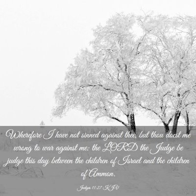 Picture 03 - Judges 11:27 KJV - Wherefore I have not sinned against thee, but - Bible Verse Picture