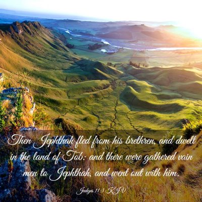 Picture 03 - Judges 11:3 KJV - Then Jephthah fled from his brethren, and dwelt - Bible Verse Picture