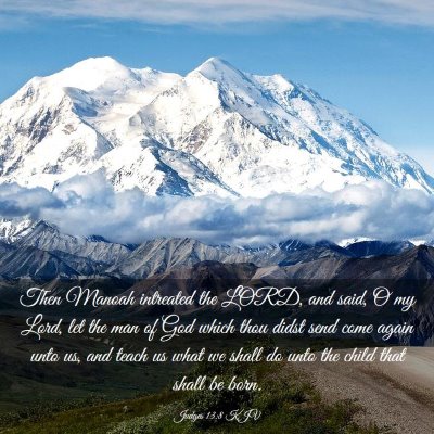 Picture 03 - Judges 13:8 KJV - Then Manoah intreated the LORD, and said, O my - Bible Verse Picture