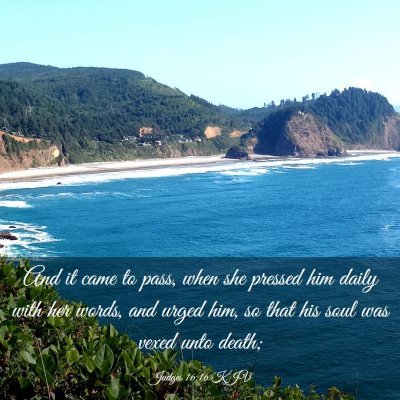 Picture 03 - Judges 16:16 KJV - And it came to pass, when she pressed him daily - Bible Verse Picture
