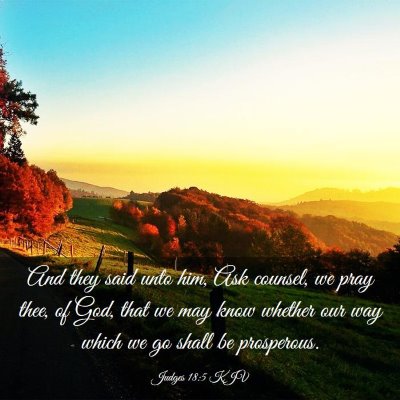 Picture 03 - Judges 18:5 KJV - And they said unto him, Ask counsel, we pray - Bible Verse Picture