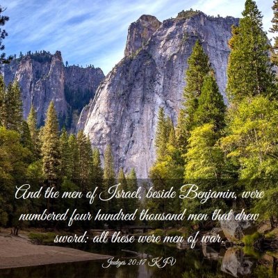 Picture 03 - Judges 20:17 KJV - And the men of Israel, beside Benjamin, were - Bible Verse Picture