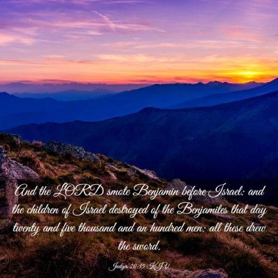 Picture 03 - Judges 20:35 KJV - And the LORD smote Benjamin before Israel: and - Bible Verse Picture