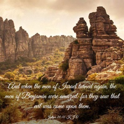 Picture 03 - Judges 20:41 KJV - And when the men of Israel turned again, the men - Bible Verse Picture