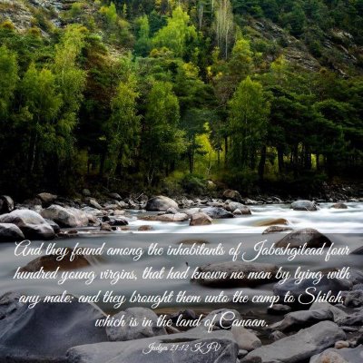Picture 03 - Judges 21:12 KJV - And they found among the inhabitants of - Bible Verse Picture