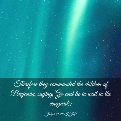 Picture 03 - Judges 21:20 KJV - Therefore they commanded the children of - Bible Verse Picture