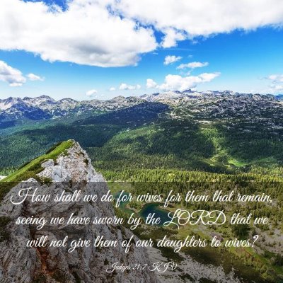 Picture 03 - Judges 21:7 KJV - How shall we do for wives for them that remain, - Bible Verse Picture