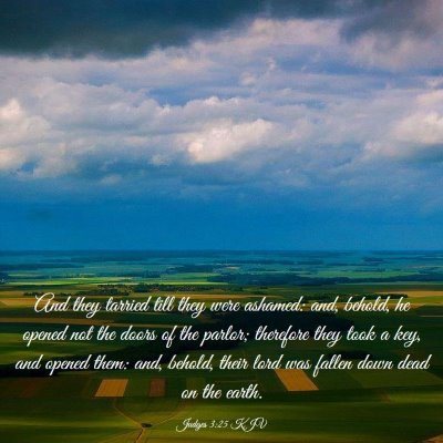 Picture 03 - Judges 3:25 KJV - And they tarried till they were ashamed: and, - Bible Verse Picture