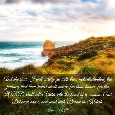 Picture 03 - Judges 4:9 KJV - And she said, I will surely go with thee: - Bible Verse Picture