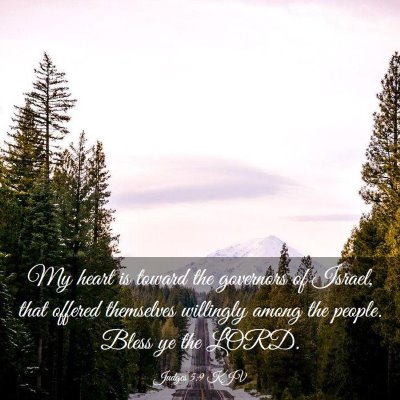 Picture 03 - Judges 5:9 KJV - My heart is toward the governors of Israel, that - Bible Verse Picture