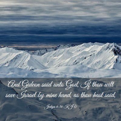 Picture 03 - Judges 6:36 KJV - And Gideon said unto God, If thou wilt save - Bible Verse Picture