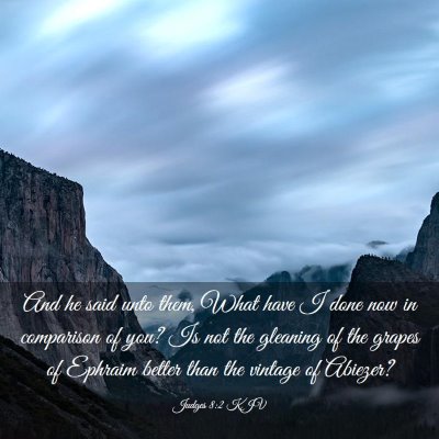 Picture 03 - Judges 8:2 KJV - And he said unto them, What have I done now in - Bible Verse Picture