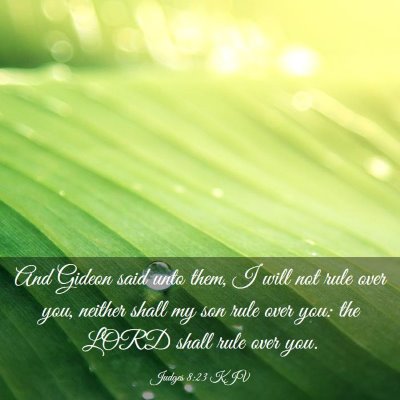 Picture 03 - Judges 8:23 KJV - And Gideon said unto them, I will not rule over - Bible Verse Picture