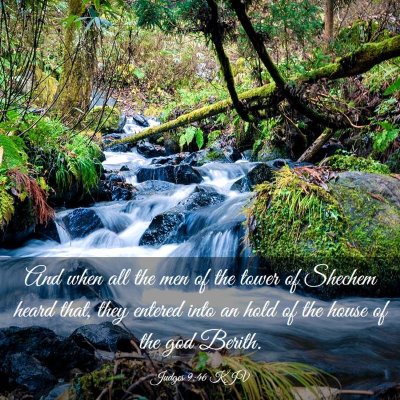 Picture 03 - Judges 9:46 KJV - And when all the men of the tower of Shechem - Bible Verse Picture