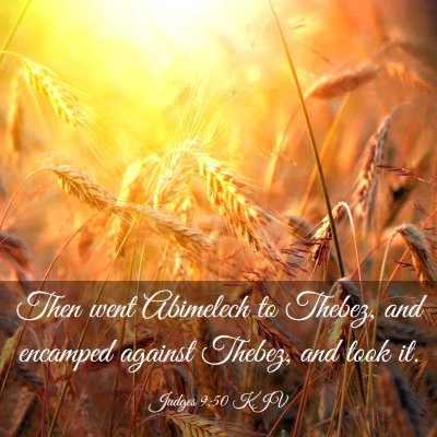 Picture 03 - Judges 9:50 KJV - Then went Abimelech to Thebez, and encamped - Bible Verse Picture
