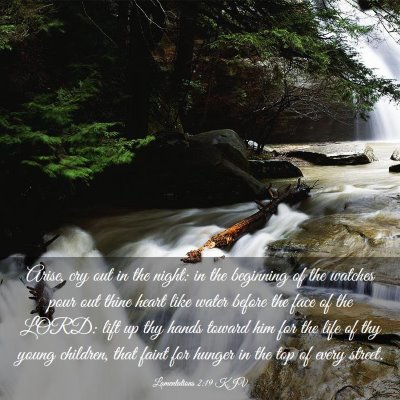 Picture 03 - Lamentations 2:19 KJV - Arise, cry out in the night: in the beginning of - Bible Verse Picture