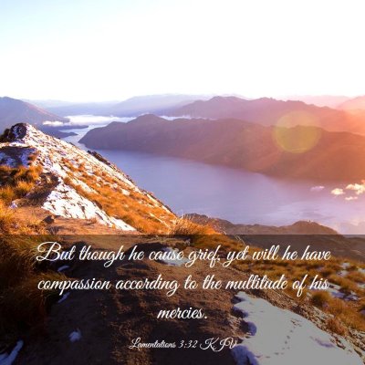 Picture 03 - Lamentations 3:32 KJV - But though he cause grief, yet will he have - Bible Verse Picture