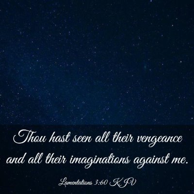Picture 03 - Lamentations 3:60 KJV - Thou hast seen all their vengeance and all their - Bible Verse Picture