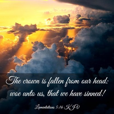 Picture 03 - Lamentations 5:16 KJV - The crown is fallen from our head: woe unto us, - Bible Verse Picture