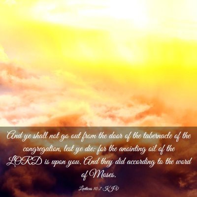 Picture 03 - Leviticus 10:7 KJV - And ye shall not go out from the door of the - Bible Verse Picture