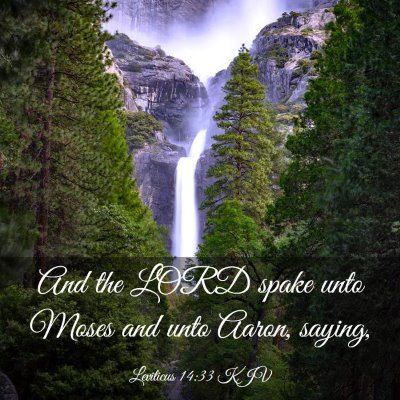 Picture 03 - Leviticus 14:33 KJV - And the LORD spake unto Moses and unto Aaron, - Bible Verse Picture