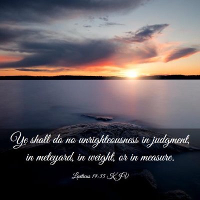 Picture 03 - Leviticus 19:35 KJV - Ye shall do no unrighteousness in judgment, in - Bible Verse Picture