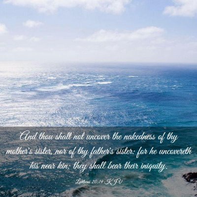 Picture 03 - Leviticus 20:19 KJV - And thou shalt not uncover the nakedness of thy - Bible Verse Picture