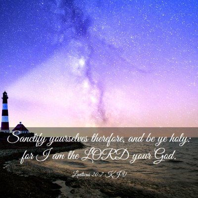 Picture 03 - Leviticus 20:7 KJV - Sanctify yourselves therefore, and be ye holy: - Bible Verse Picture