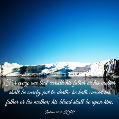Picture 03 - Leviticus 20:9 KJV - For every one that curseth his father or his - Bible Verse Picture