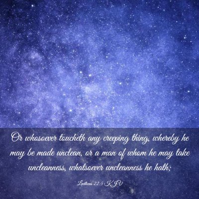 Picture 03 - Leviticus 22:5 KJV - Or whosoever toucheth any creeping thing, whereby - Bible Verse Picture