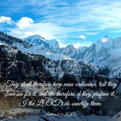 Picture 03 - Leviticus 22:9 KJV - They shall therefore keep mine ordinance, lest - Bible Verse Picture