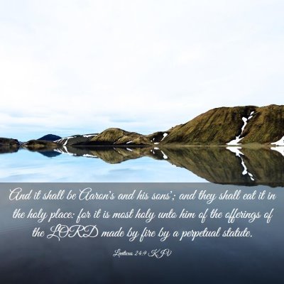 Picture 03 - Leviticus 24:9 KJV - And it shall be Aaron's and his sons'; and they - Bible Verse Picture