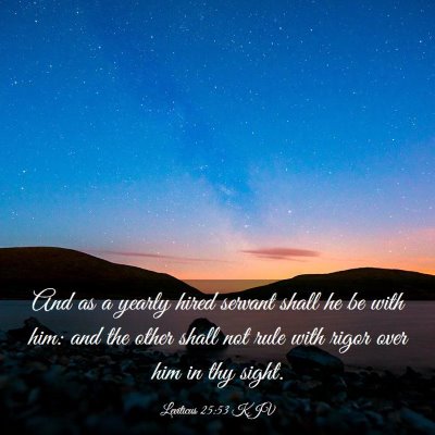 Picture 03 - Leviticus 25:53 KJV - And as a yearly hired servant shall he be with - Bible Verse Picture