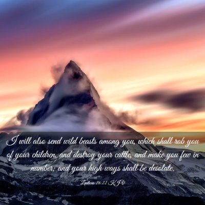 Picture 03 - Leviticus 26:22 KJV - I will also send wild beasts among you, which - Bible Verse Picture