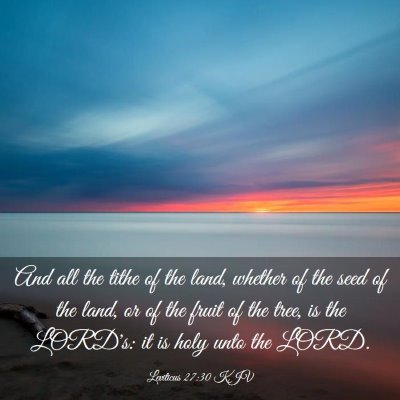Picture 03 - Leviticus 27:30 KJV - And all the tithe of the land, whether of the - Bible Verse Picture
