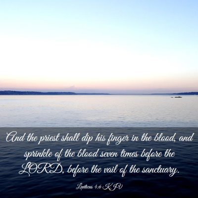 Picture 03 - Leviticus 4:6 KJV - And the priest shall dip his finger in the blood, - Bible Verse Picture