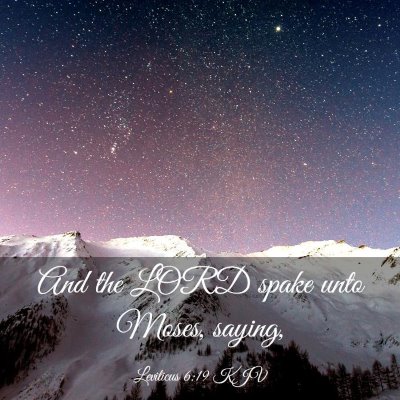 Picture 03 - Leviticus 6:19 KJV - And the LORD spake unto Moses, - Bible Verse Picture