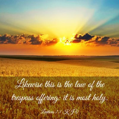Picture 03 - Leviticus 7:1 KJV - Likewise this is the law of the trespass - Bible Verse Picture