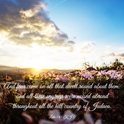 Picture 03 - Luke 1:65 KJV - And fear came on all that dwelt round about them: - Bible Verse Picture