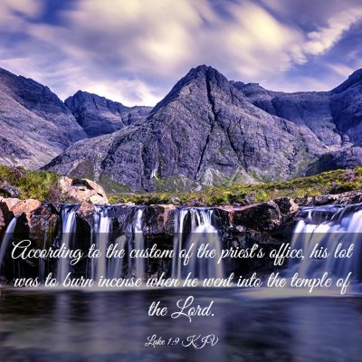 Picture 03 - Luke 1:9 KJV - According to the custom of the priest's office, - Bible Verse Picture